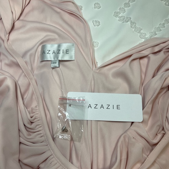 Azazie Pale Pink Dress, floor length - Picture 7 of 9